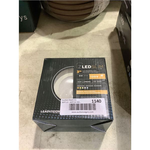 Leadvision ZLED Slim Dimmable Adjustable Kelvin 3in Slim Recessed Light with Remote Junction Box 6W/