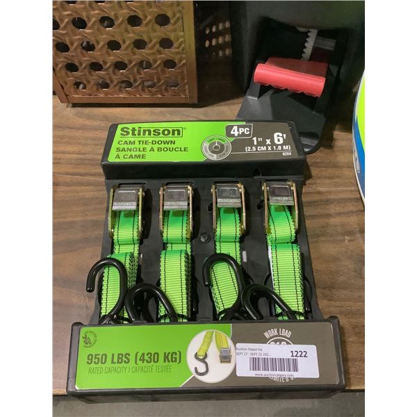 Stinson 4-Piece Cam Tie-Down Set (1in x 6ft)