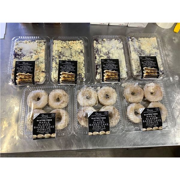 Frozen Ohh La La Blueberry Crumble and Maple Glazed Cake Donuts Lot of 7