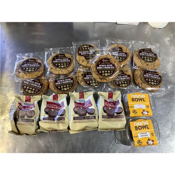 Frozen Biscotti, Brownies, and Oatmeal Rasin Cookies Lot of 17