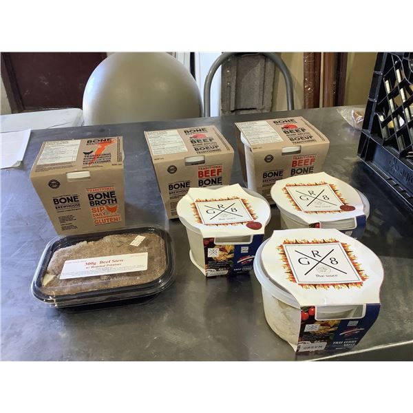 Frozen Thai Curry Sauce, Broth, and Beef Stew Lot of 7