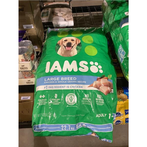 Iams Large Breed Adult Dog Food Chicken & Whole Grains Recipe (22.7kg)