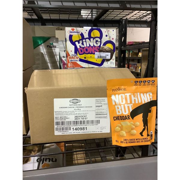 Case of Ivanhoe Nothing But Cheddar Cheese Puffed Cheese Snacks (12 x 60g)