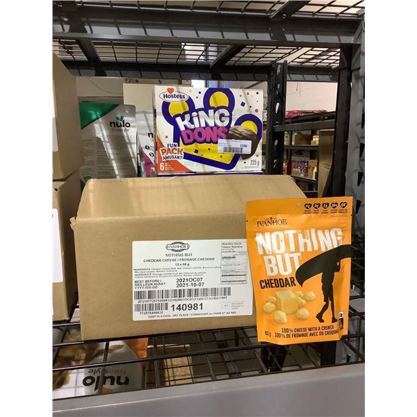 Case of Ivanhoe Nothing But Cheddar Cheese Puffed Cheese Snacks (12 x 60g)