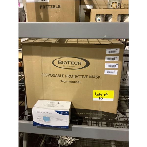 Biotech 50ct Disposable Non-Medical Protective Masks Lot of 10