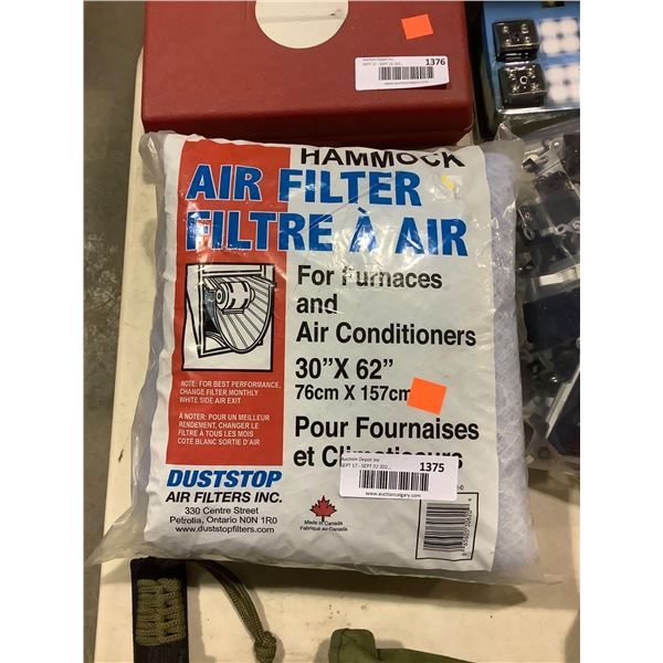 Hammock Air Filter for Furnaces and AC (30in x 62in)