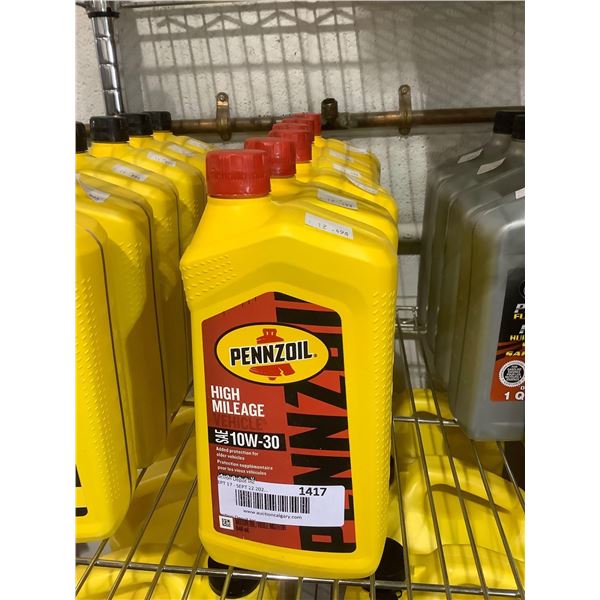 Pennzoil High Mileage SAE 10W-30 Motor Oil (6 x 946mL)