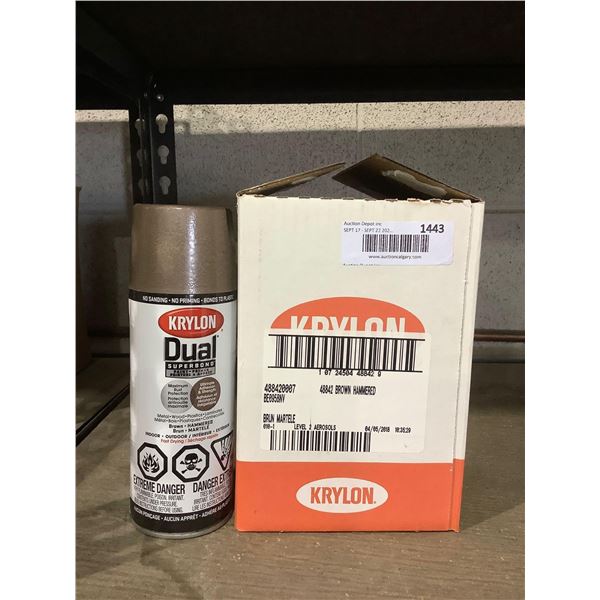 Case of Krylon Brown Hammered Superbond Paint and Primer Aerosol Spray (6 x 340g)