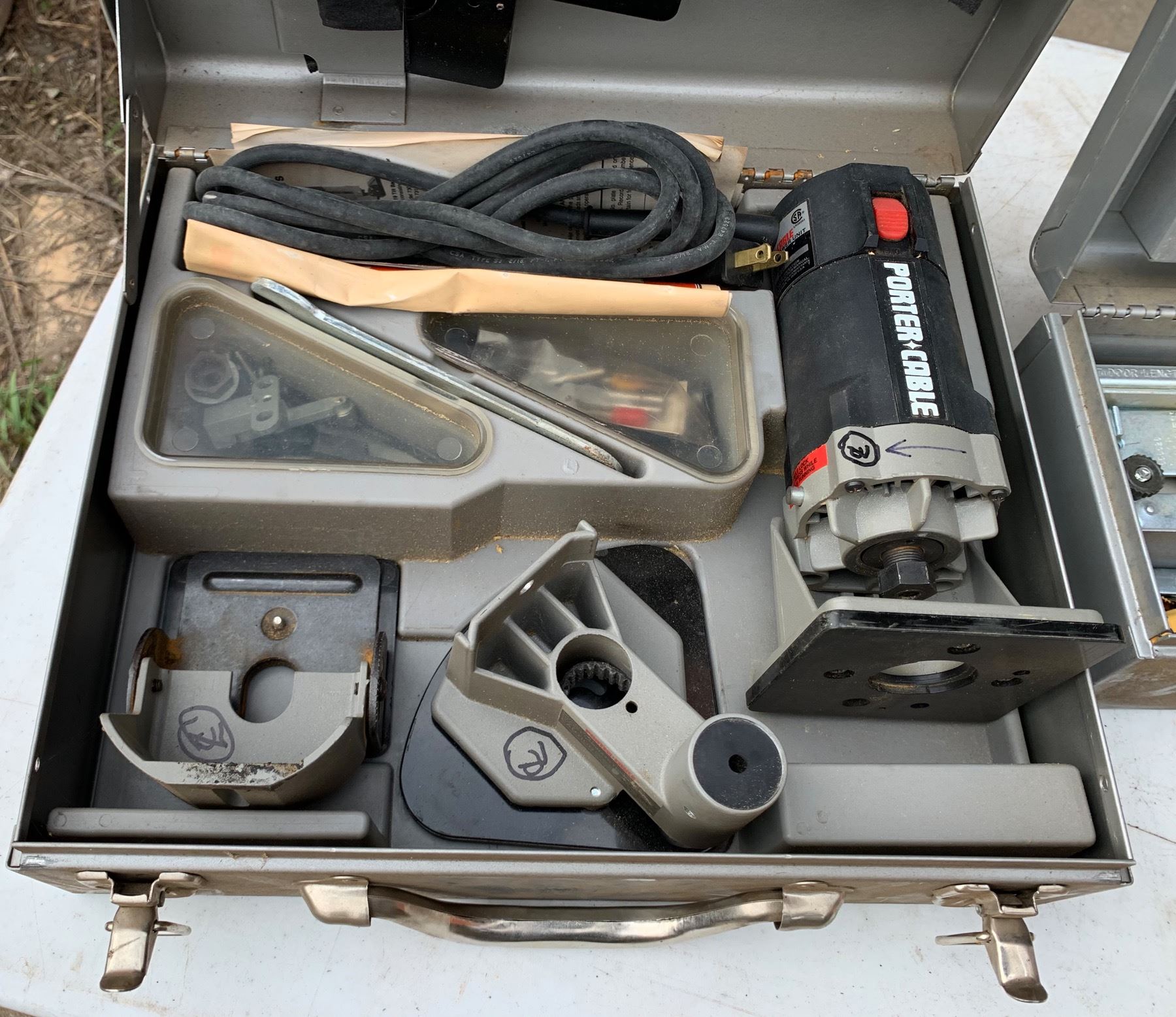 PORTER CABLE HINGE BUTT TEMPLATE KIT; LAMINATE SPLITTER/TRIMMER