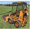 Image 1 : CASE 1816C SKID STEER WITH 4 FOOT BUCKET & MANURE FORK - RUNS WELL.
