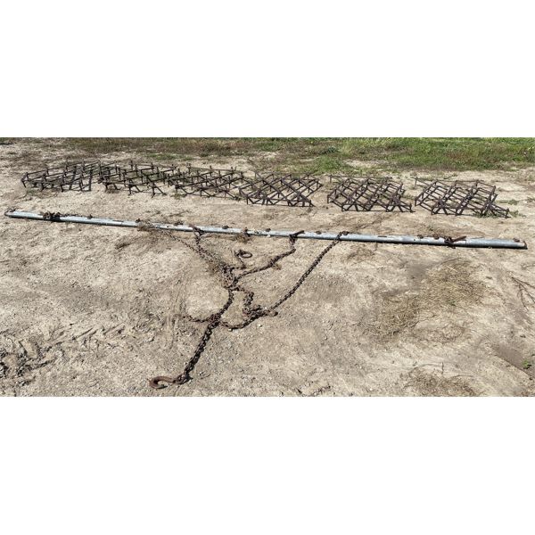 6 SECTION DIAMOND HARROWS W/DRAW BAR