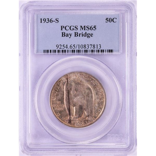 1936-S Bay Bridge Commemorative Half Dollar Coin PCGS MS65