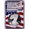 Image 1 : 2019-W $1 Proof American Silver Eagle Coin NGC PF70 Ultra Cameo Congratulations Flag