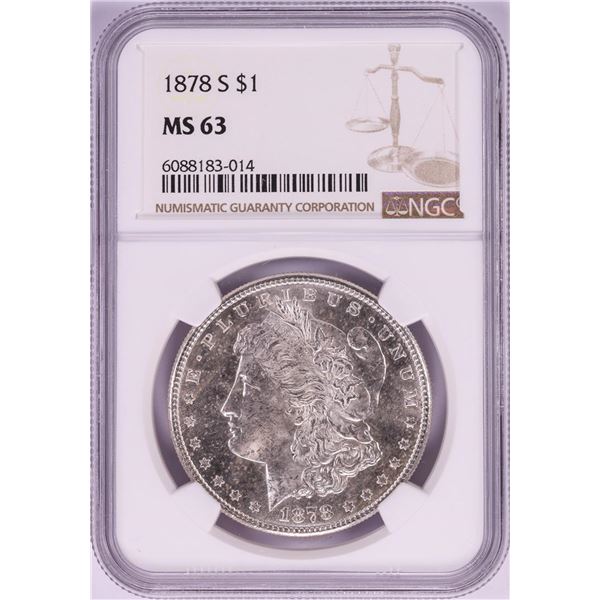 1878-S $1 Morgan Silver Dollar Coin NGC MS63
