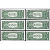 Image 2 : Lot of (6) Uncirculated 1957 & 1957A $1 Silver Certificate Star Notes
