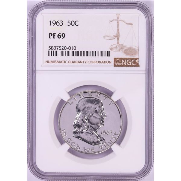 1963 Proof Franklin Half Dollar Coin NGC PF69