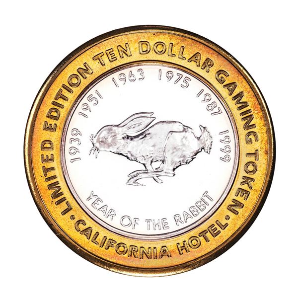 .999 Silver California Hotel Las Vegas Nevada $10 Casino Limited Edition Gaming Token