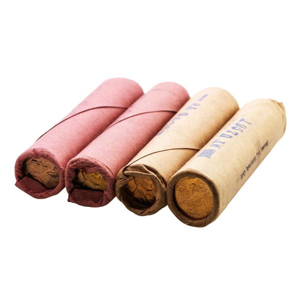 Lot of (2) 1957-D & (2) 1958-D Lincoln Wheat Cent Rolls