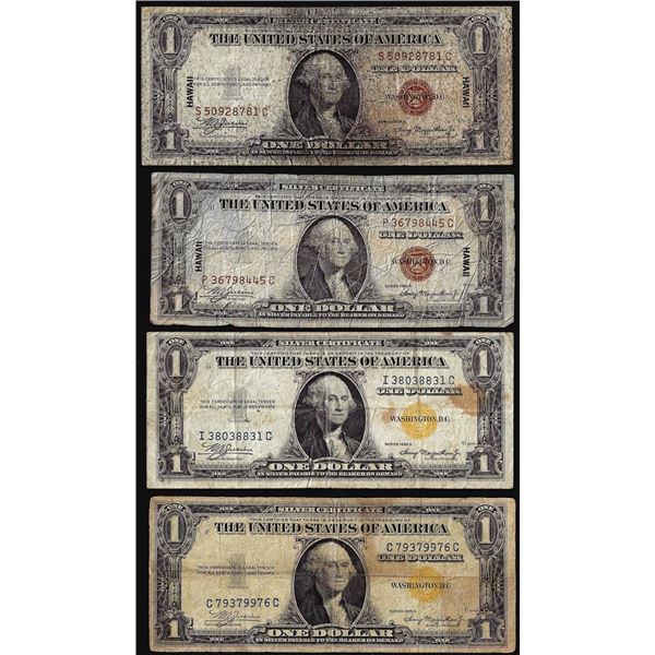 Lot of 1935A $1 Hawaii and North Africa WWII Emergency Issue Silver Certificate Notes