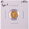 Image 1 : 1852 Type 1 $1 Liberty Head Gold Coin