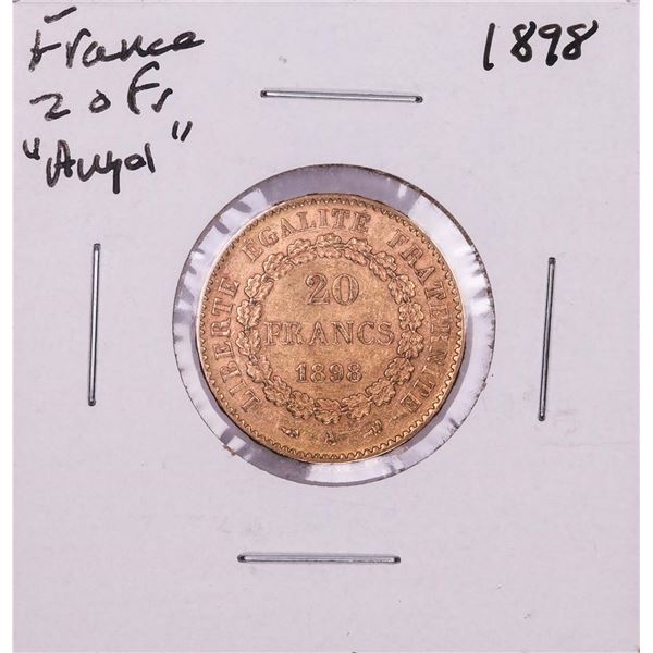 1898 France 20 Francs Angel Gold Coin