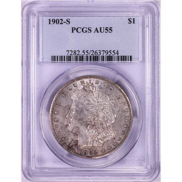 1902-S $1 Morgan Silver Dollar Coin PCGS AU55