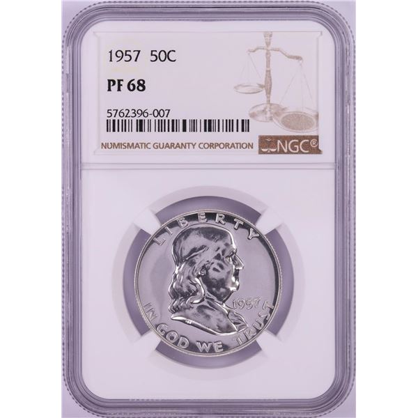 1957 Proof Franklin Half Dollar Coin NGC PF68