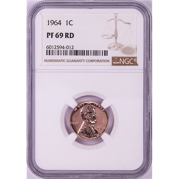 1964 Proof Lincoln Memorial Cent Coin NGC PF69RD