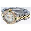 Image 7 : Rolex Ladies Two Tone MOP Diamond & Emerald Datejust Oyster Perpetual Wristwatch