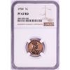 Image 1 : 1954 Proof Lincoln Wheat Cent Coin NGC PF67RD