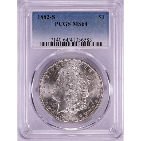 1882-S $1 Morgan Silver Dollar Coin PCGS MS64