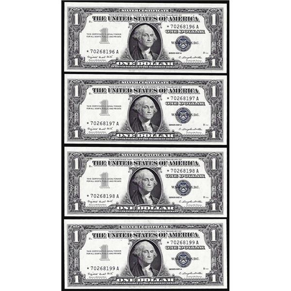 Lot of (4) Consecutive Uncirculated 1957A $1 Silver Certificate Star Notes