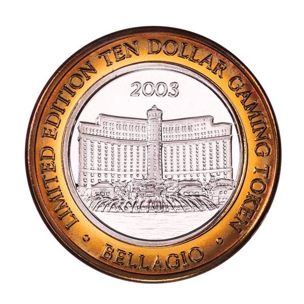.999 Silver Bellagio Las Vegas, Nevada $10 Casino Limited Edition Gaming Token
