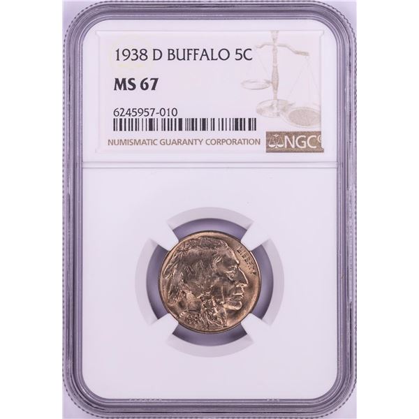 1938-D Buffalo Nickel Coin NGC MS67
