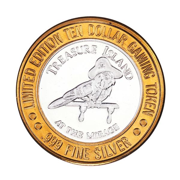 .999 Fine Silver Treasure Island Las Vegas, Nevada $10 Limited Edition Gaming Token