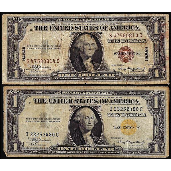 Lot of 1935A $1 Hawaii and North Africa WWII Emergency Issue Silver Certificate Notes