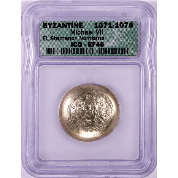 1071-1078 Byzantine Michael VII El Stamenon Nomisma Gold Coin ICG EF45