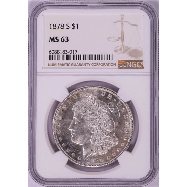 1878-S $1 Morgan Silver Dollar Coin NGC MS63