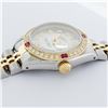 Image 4 : Rolex Ladies Two Tone Silver Diamond & Ruby Oyster Perpetual Datejust Wristwatch