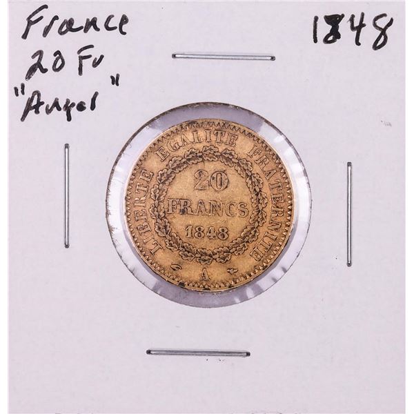 1848 France 20 Francs Angel Gold Coin