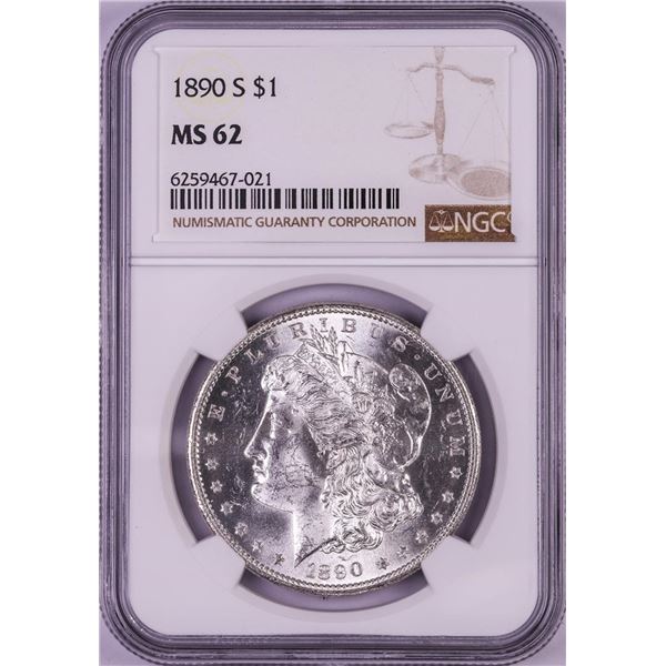 1890-S $1 Morgan Silver Dollar Coin NGC MS62