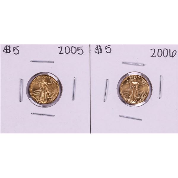 Lot of 2005-2006 $5 American Gold Eagle Coins