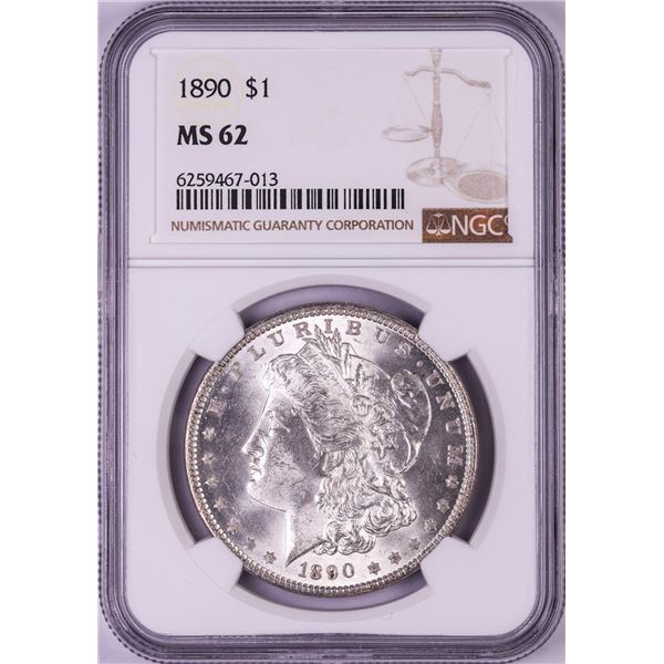 1890 $1 Morgan Silver Dollar Coin NGC MS62