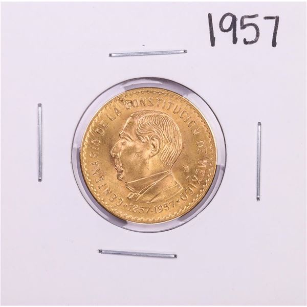 1957Mo Mexico Diez Pesos Constitution Centennial Gold Coin