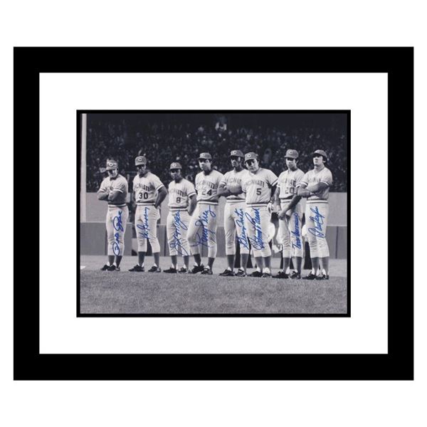 "Big Red Machine Line-Up" Signed Framed Lithograph