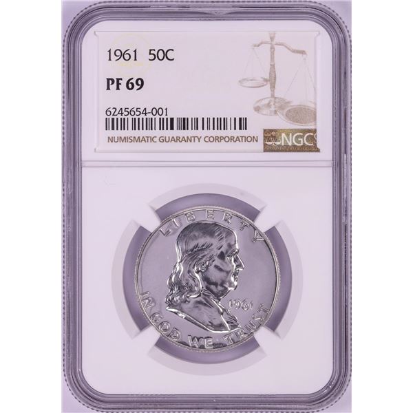 1961 Proof Franklin Half Dollar Coin NGC PF69