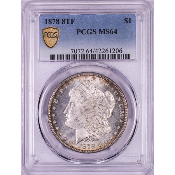 1878 8TF $1 Morgan Silver Dollar Coin PCGS MS64