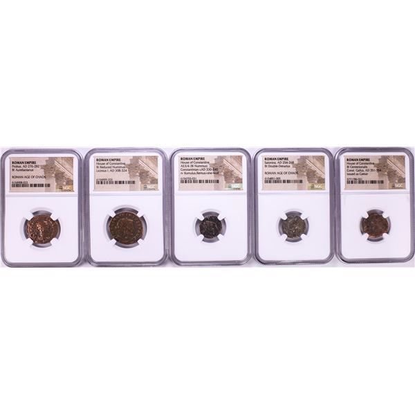 Lot of (5) Ancient Roman Empire Coins NGC Certified