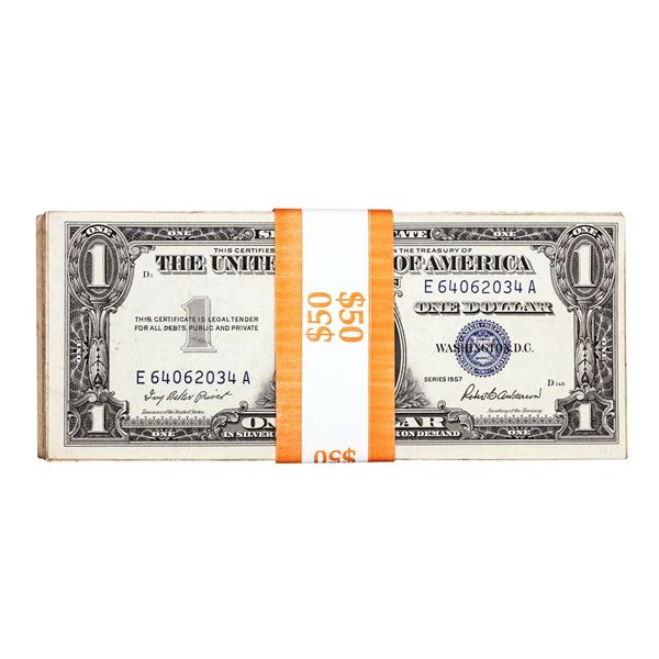 Lot of (50) 1957 $1 Silver Certificate Notes