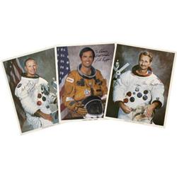 Lot of Three Signed Astronaut Color Photographs.